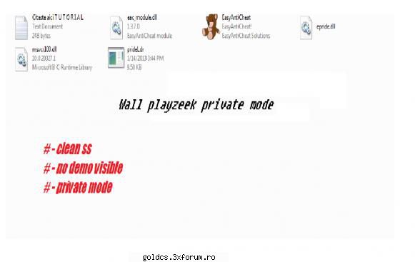 # -clean  ss
 # - no demo visible
 # - private mod
 !!!! doar windows 7!!!!

  pm####
sau add :